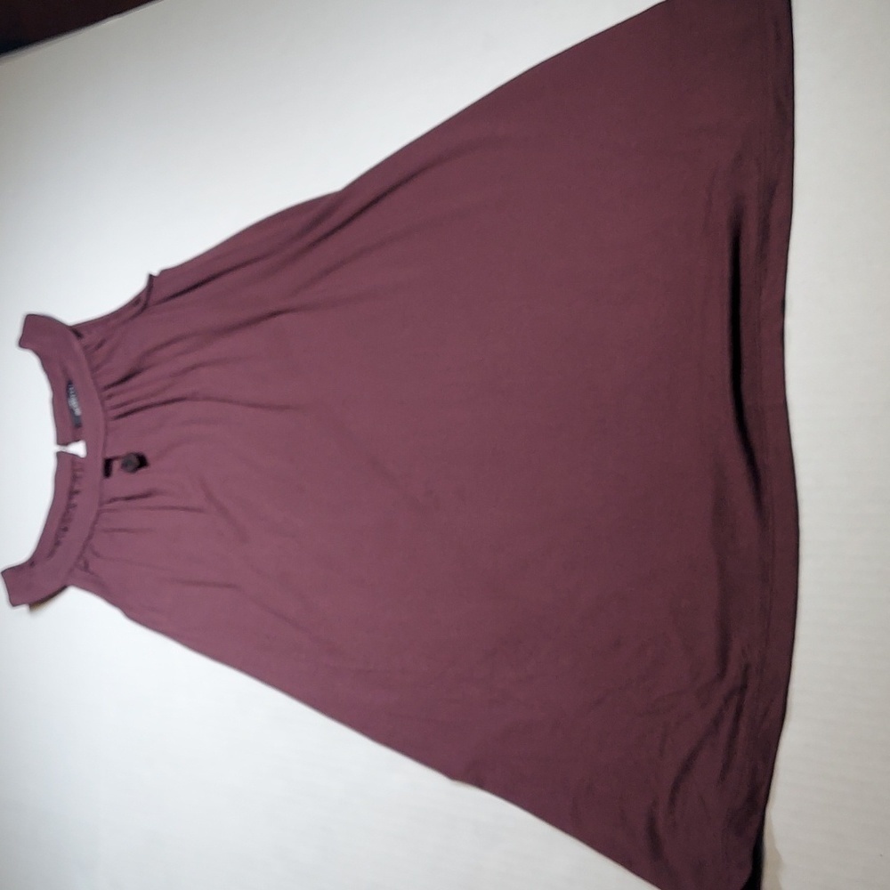 Gina Benotti Solid Maroon Halter Neck Sleeveless Top Size S